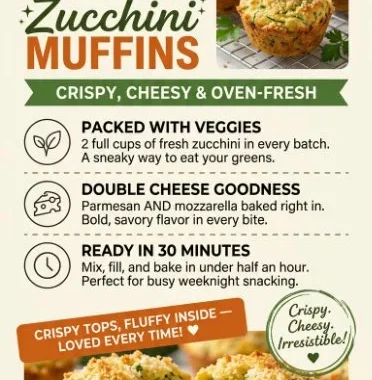 Plate of crispy Parmesan zucchini muffins fresh out of the oven