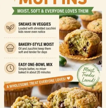 Delicious healthy zucchini muffins on a kitchen counter