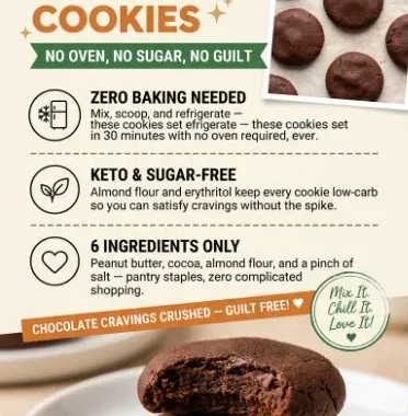 Delicious Keto chocolate peanut butter no bake cookies on a plate