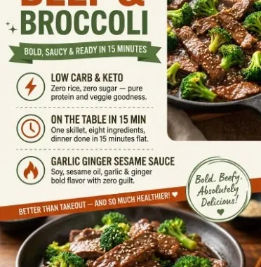 Delicious low carb keto beef and broccoli dish served on a plate
