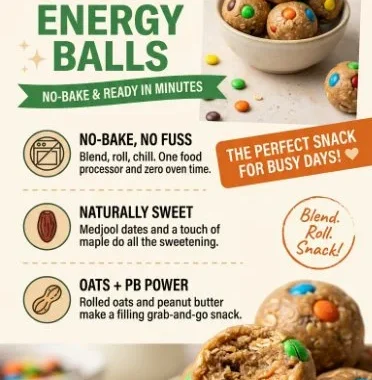 Delicious Monster Cookie Energy Balls packed with nutritious ingredients.