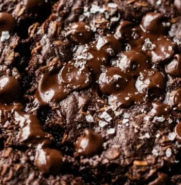 Delicious baked brownie oatmeal served in a bowl