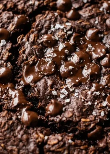 Delicious baked brownie oatmeal served in a bowl