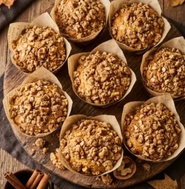 Delicious homemade Banana Nut Muffins fresh out of the oven.