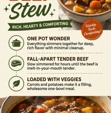 Delicious bowl of beef stew with tender meat and vegetables