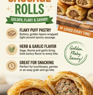 Freshly baked homemade sausage rolls on a cooling rack