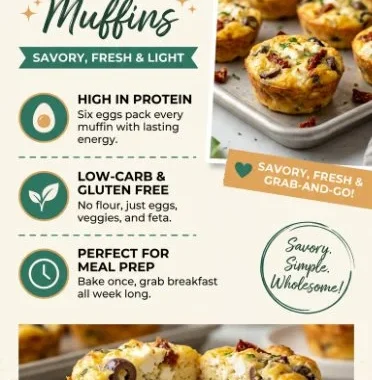 Mediterranean Egg Muffins with vegetables and herbs, perfect for a healthy breakfast.